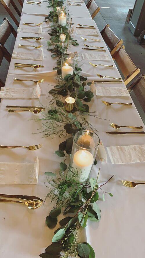 eucalyptus garland for wedding table