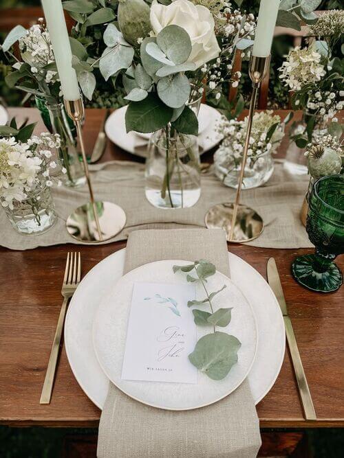 rustic wedding table settings
