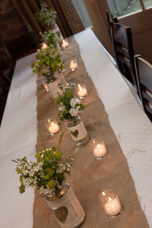 burlap table runners for wedding