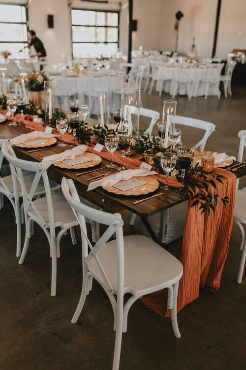 burnt orange wedding decor