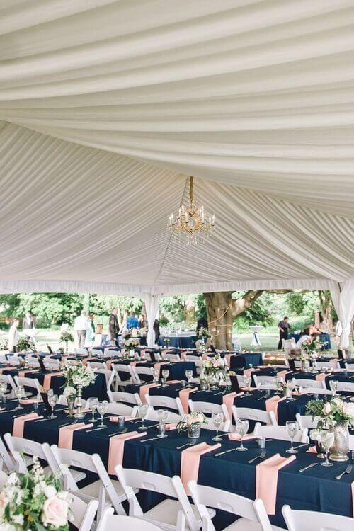 navy and pink wedding theme