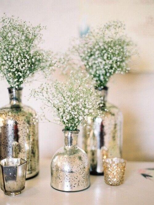 speckled glass centerpieces for wedding