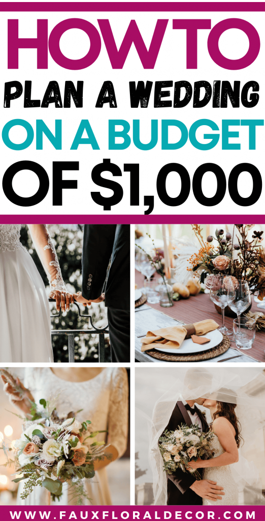 how to plan a wedding on a small budget of 1000