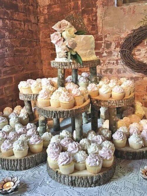 rustic cupcake station