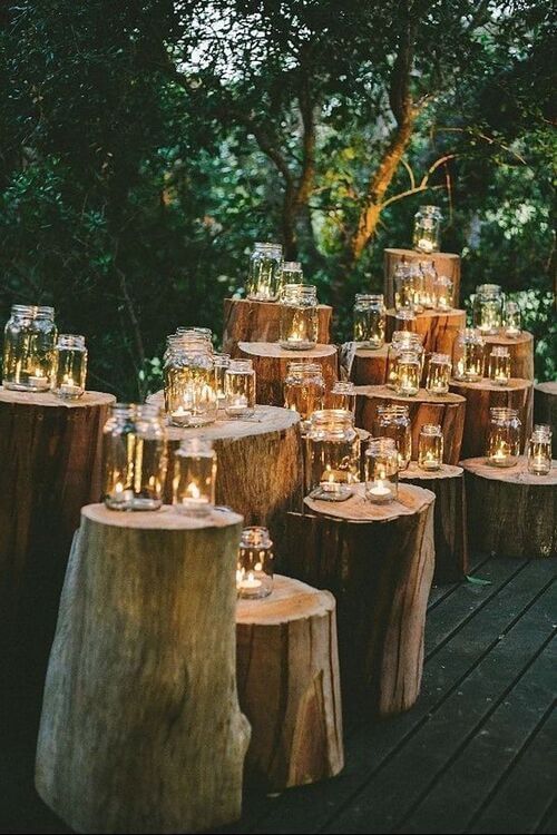 rustic table centerpieces outdoor