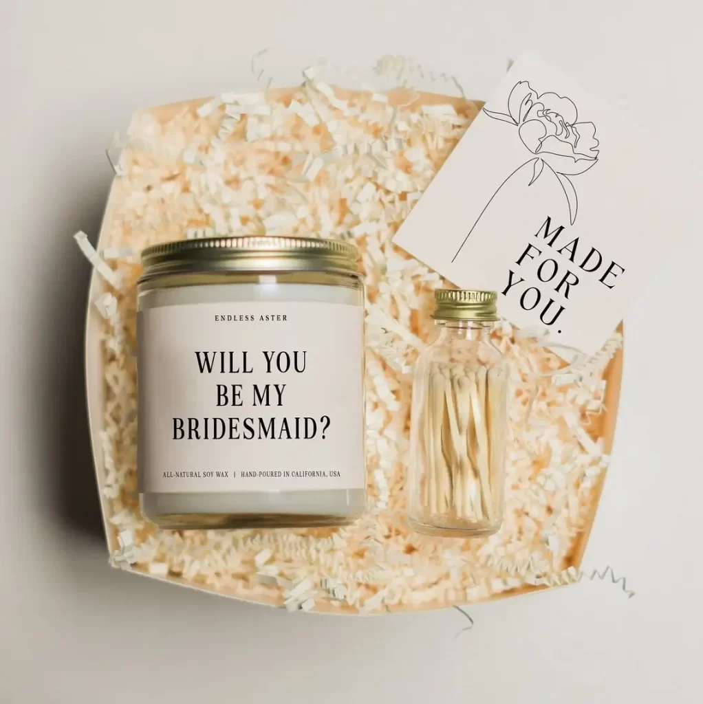 Be my bridesmaid candle