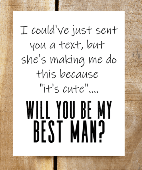 Funny best man proposal ideas