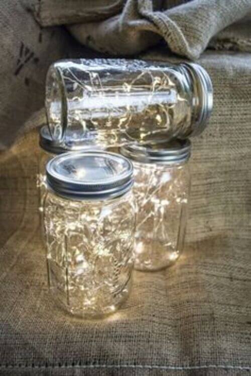 mason jars with lights