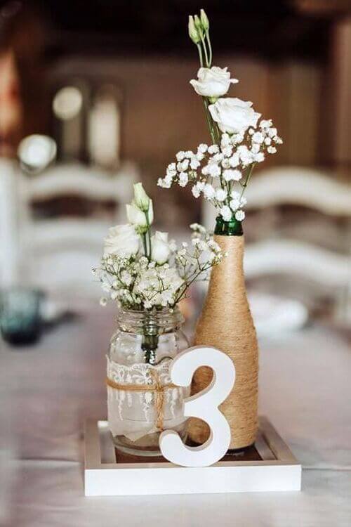 rustic mason jar centerpieces