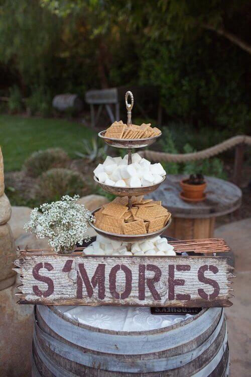 smores station outdoor wedding