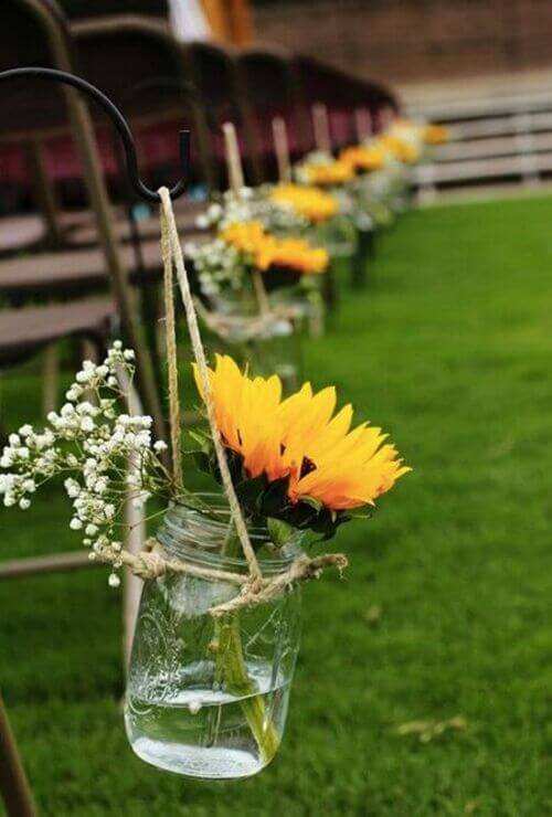 sunflower centerpieces summer wedding