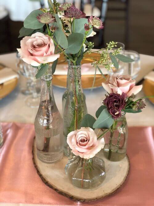 boho pink wedding centerpiece