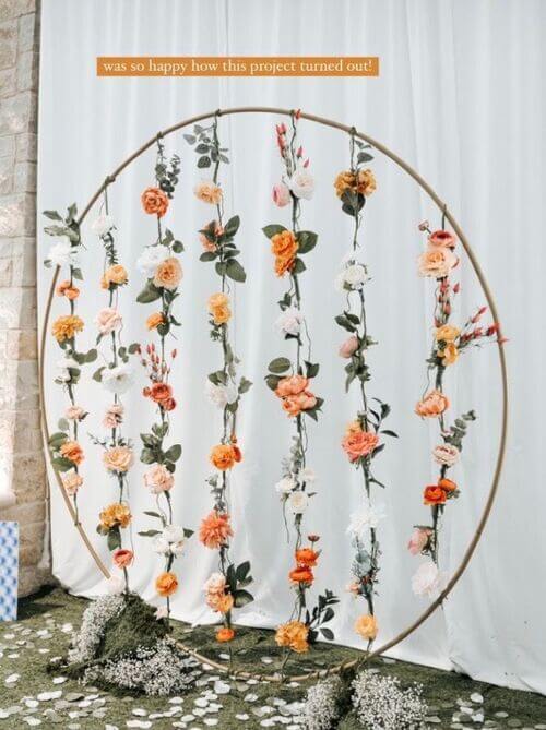 bridal shower flower wall decor