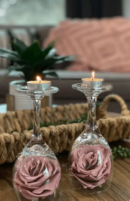 creative rose glass centerpiece