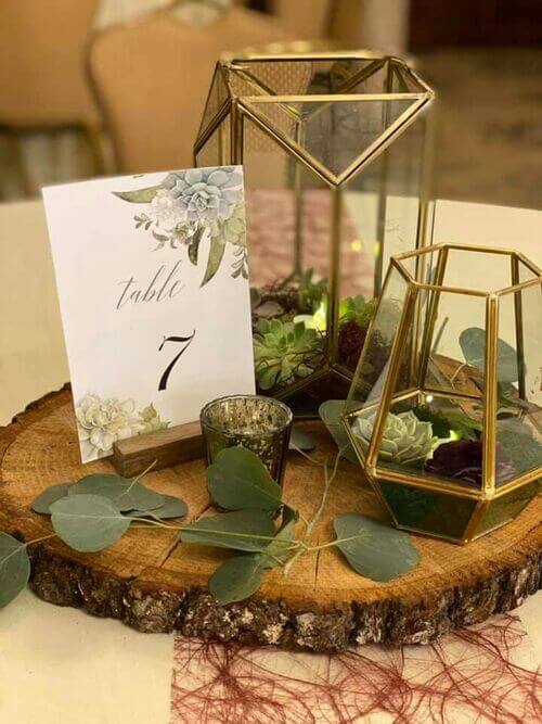 cute succulent wedding centerpiece