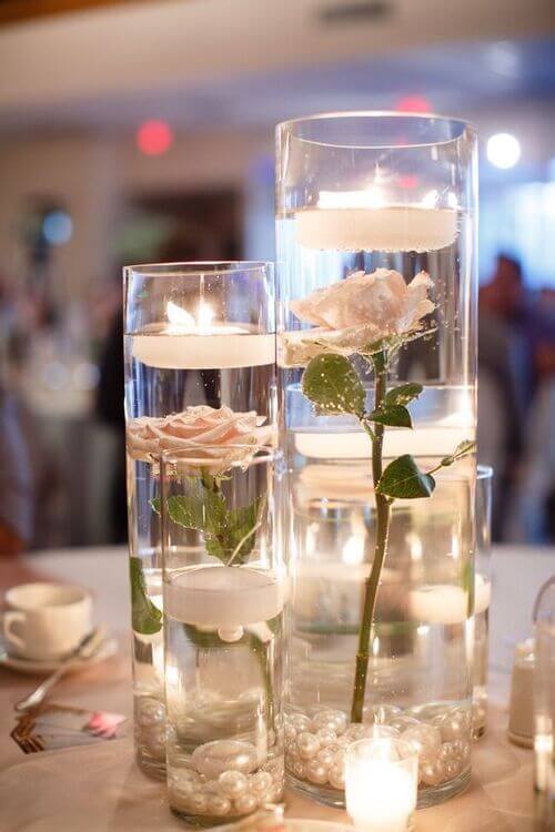 cylinder vase centerpiece for wedding table