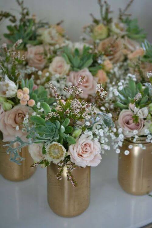 glam mason jar wedding centerpieces