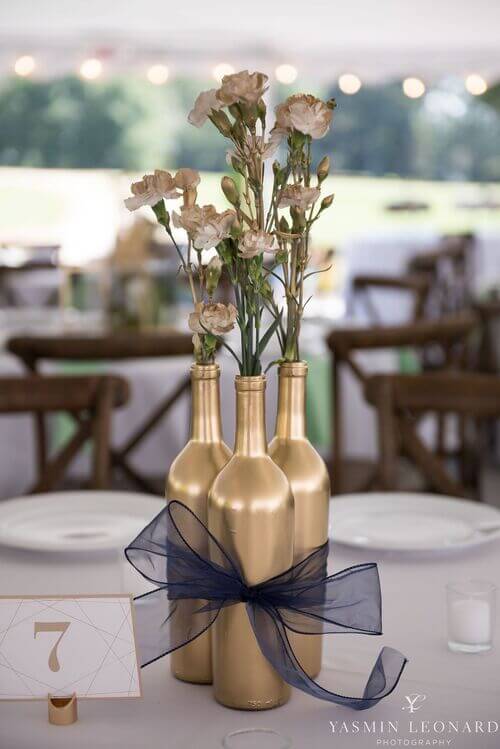 gold wine bottle centerpieces