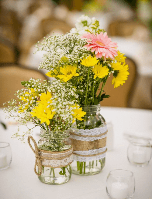 low cost rustic wedding centerpieces