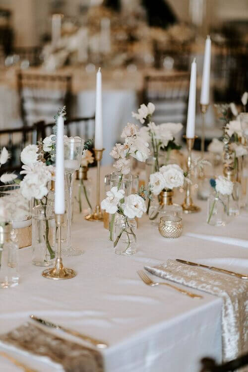 White and Gold Table Decorations