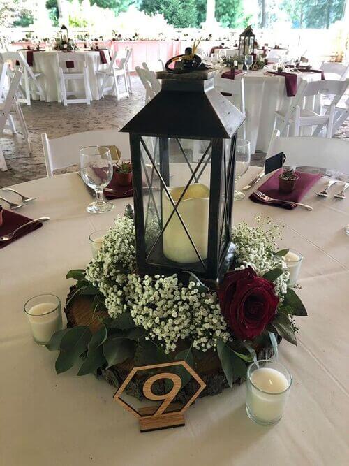 rustic lantern centerpiece