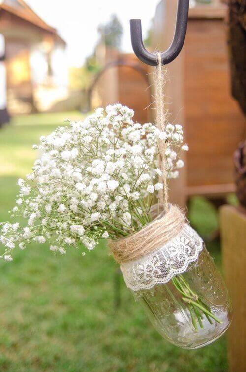 rustic mason jar decor for wedding