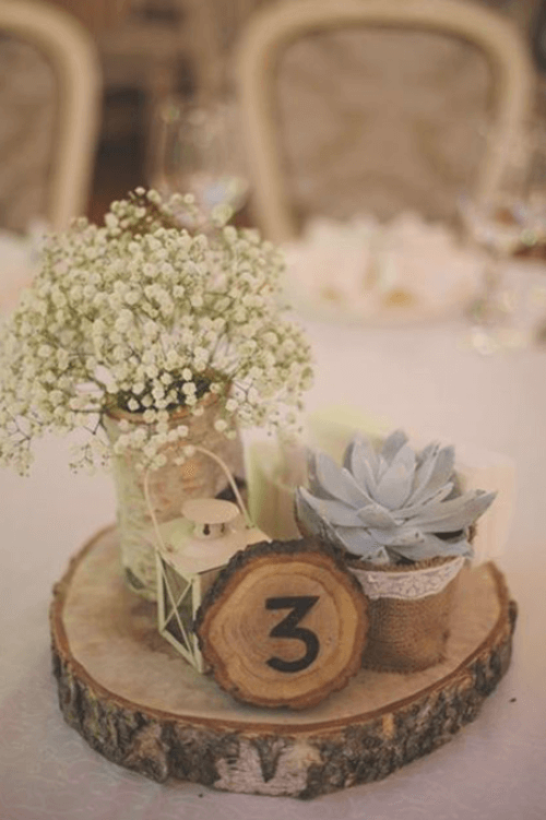 wedding centerpiece with succulents