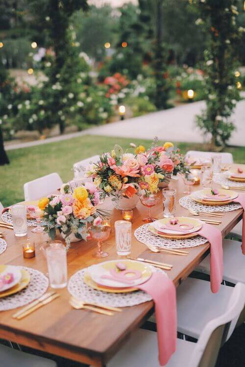 wildflower wedding theme backyard