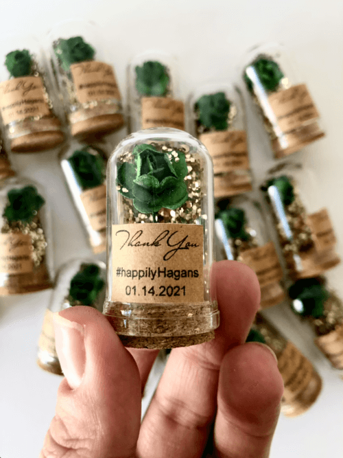 cute emerald wedding favors