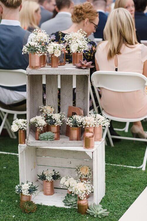 diy wedding decor with crates