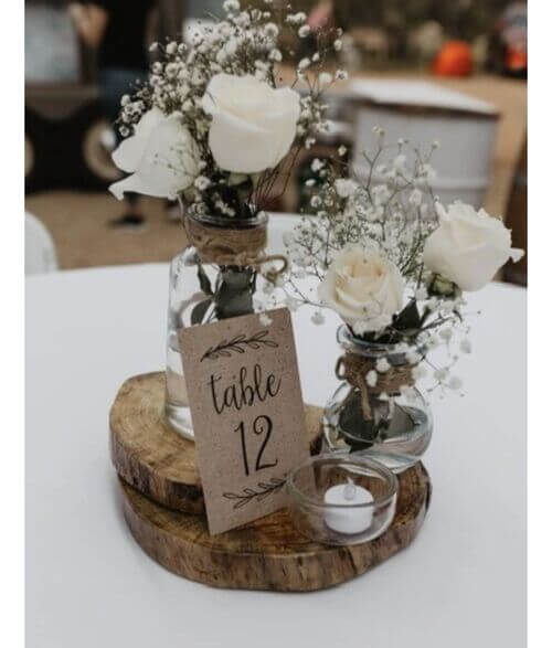 easy rustic table numbers for wedding