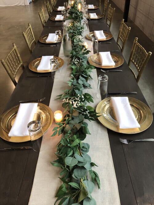 emerald rustic table decor