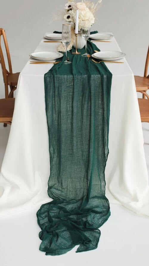 emerald wedding table runner