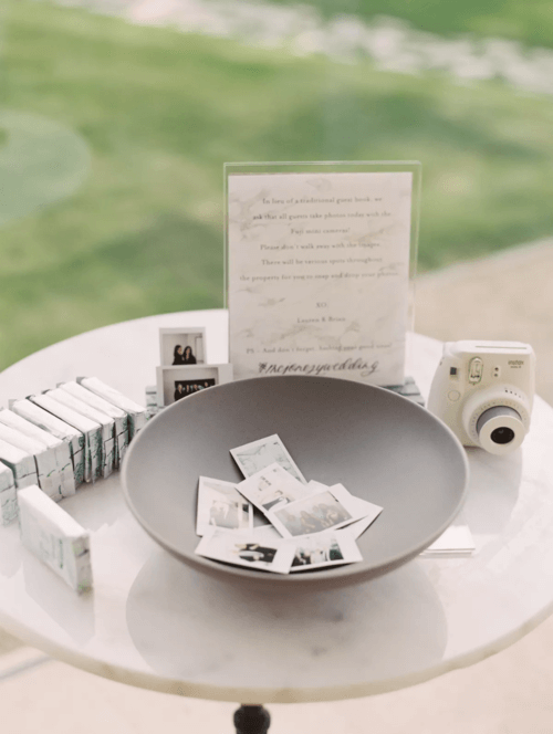 polaroid guest book table