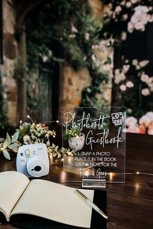 Instax Mini Photo Guestbook Sign for Party and Wedding Reception