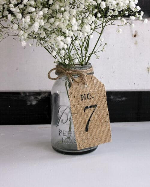 rustic twine number tags