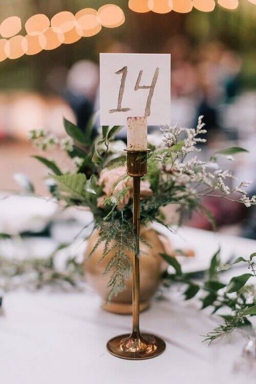 simple rustic wedding table numbers