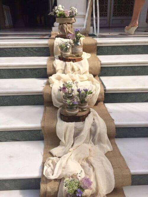 staircase decorating wedding