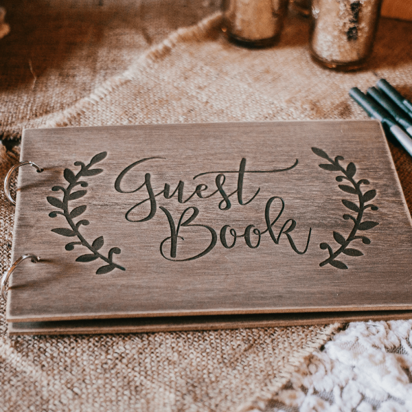 wedding guest book sign in table decoration ideas