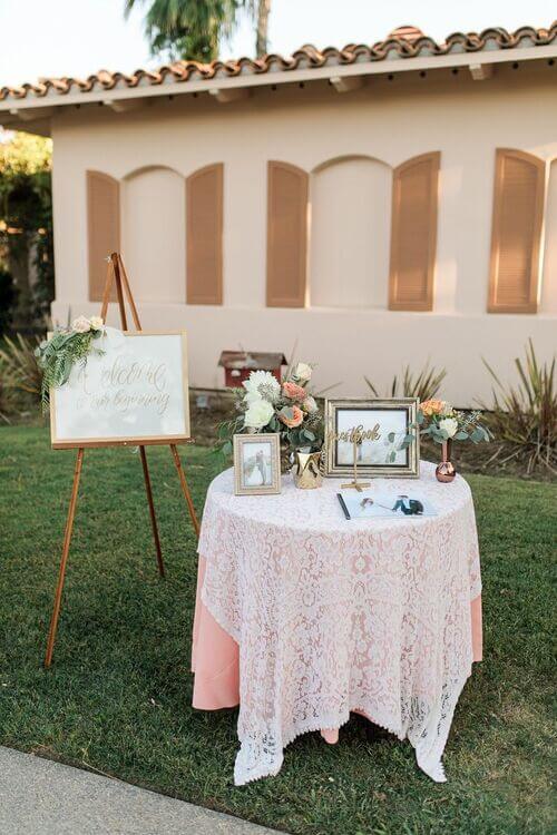 wedding reception entry table