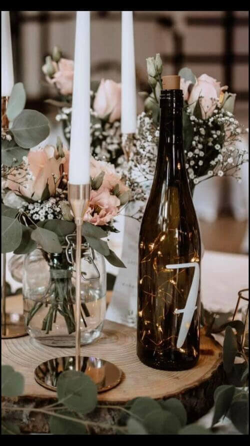 wine bottle table numbers