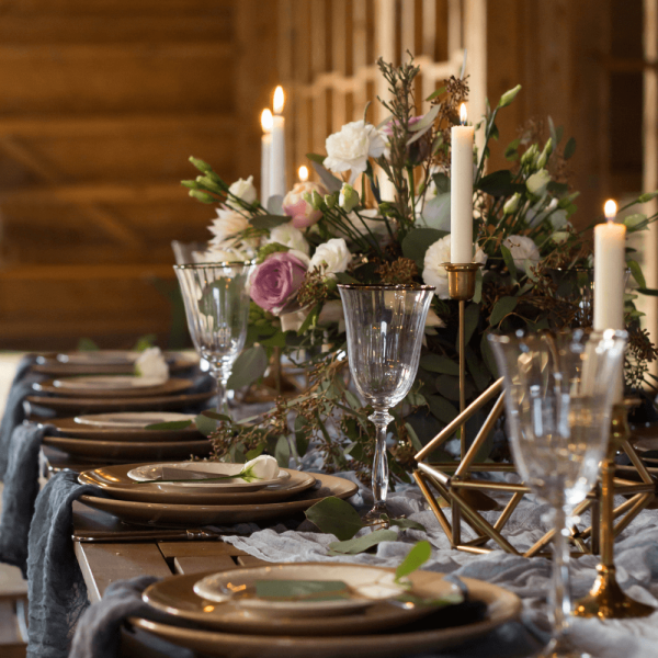 barn wedding table decorations