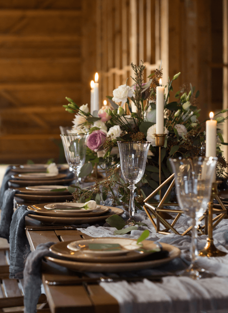 barn wedding table decorations