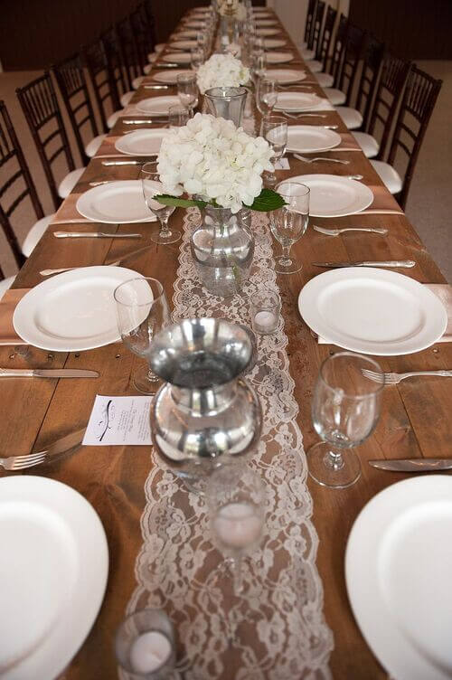 barn wedding with lace