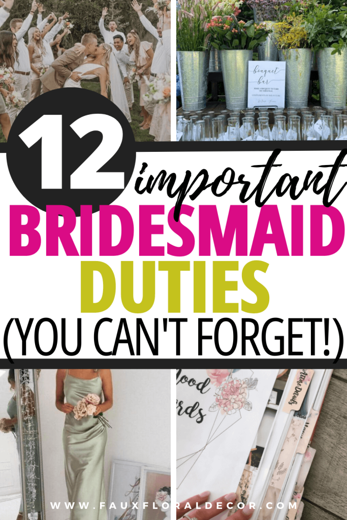 bridesmaid duties checklist