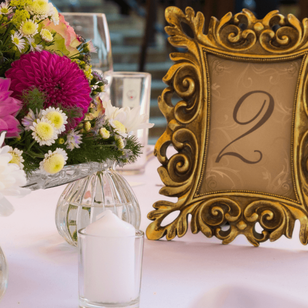 wedding table numbers framed