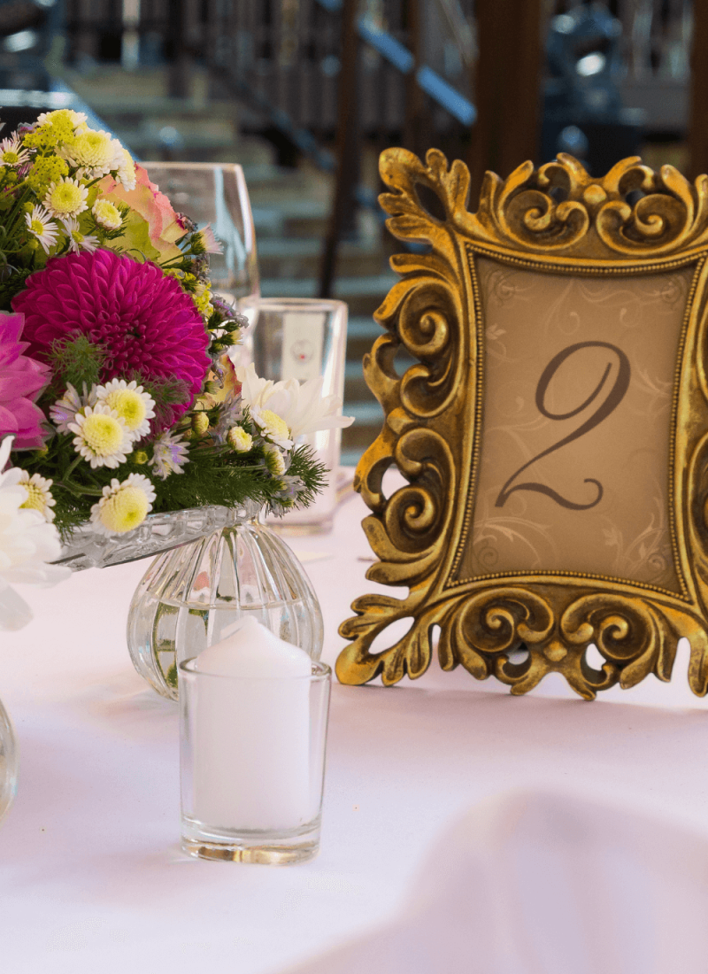 wedding table numbers framed