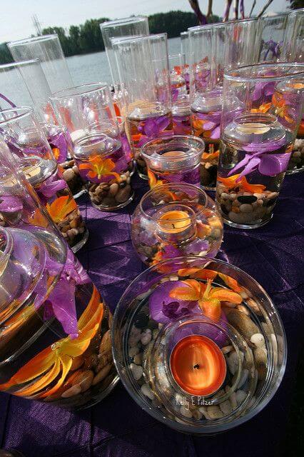 Burnt orange and purple wedding colors