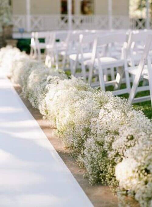 baby breath flower aisle wedding decor