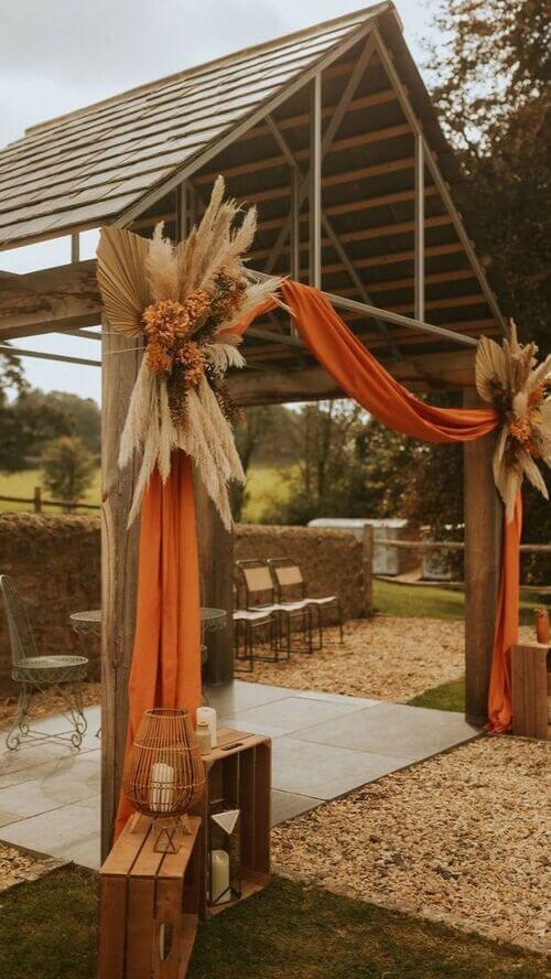 burnt orange fall wedding